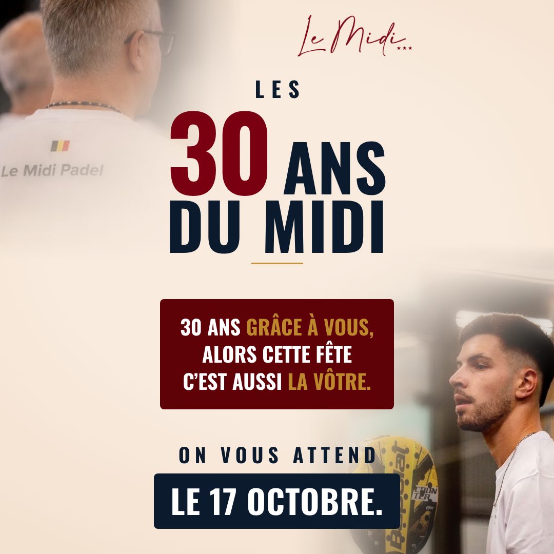 Affiche des 30 ans du Midi, le samedi 17 octobre 2026